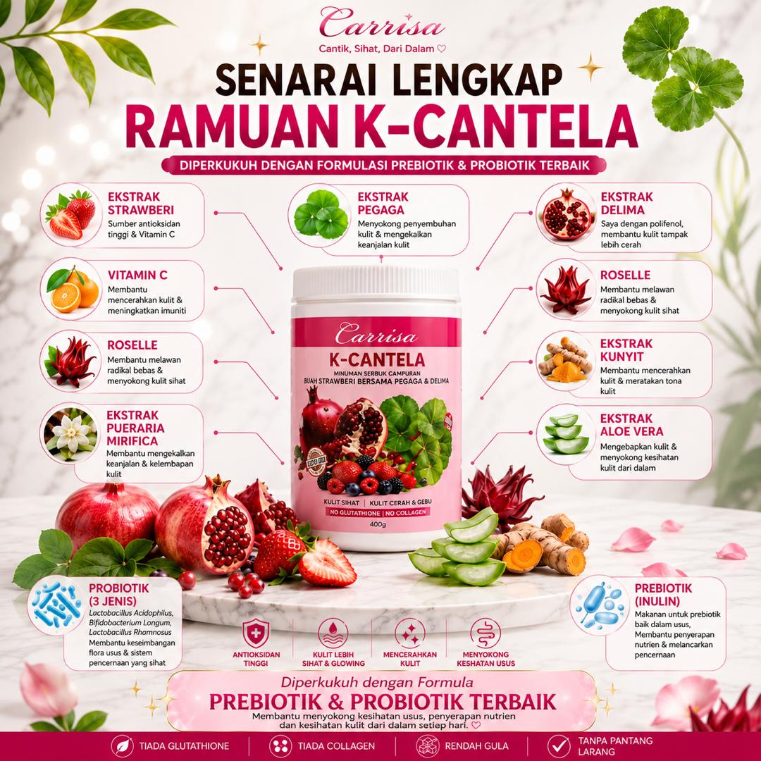 Poster senarai ramuan Carrisa K-Cantela